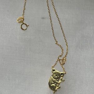 925 gold bear koala necklace